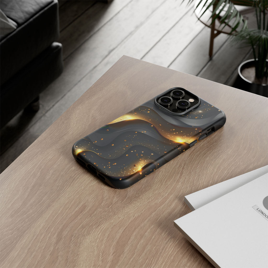Black Gold Minimalist Waves Cover Phone Case