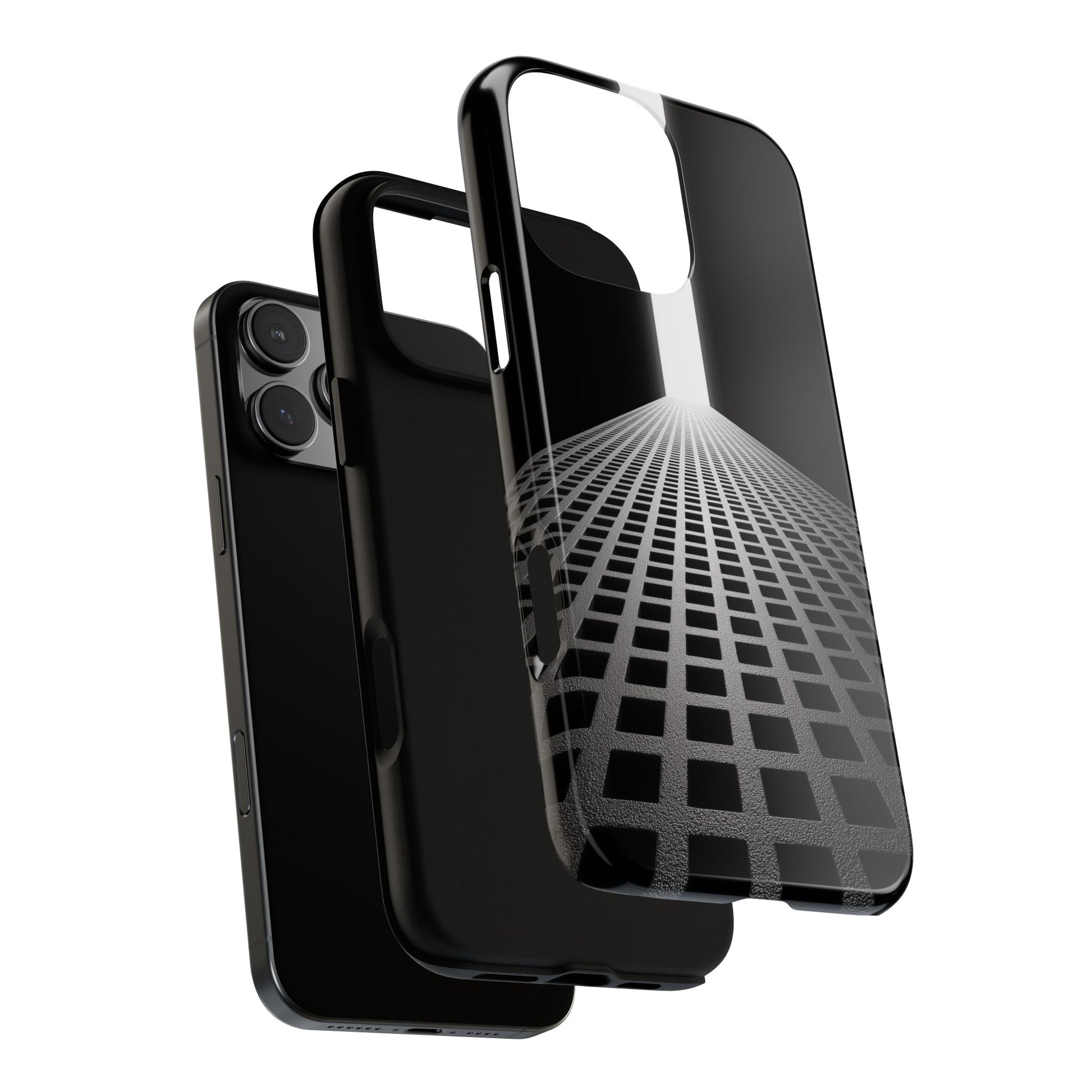 Black Gray Minimalist Grid Surreal Building Pathway