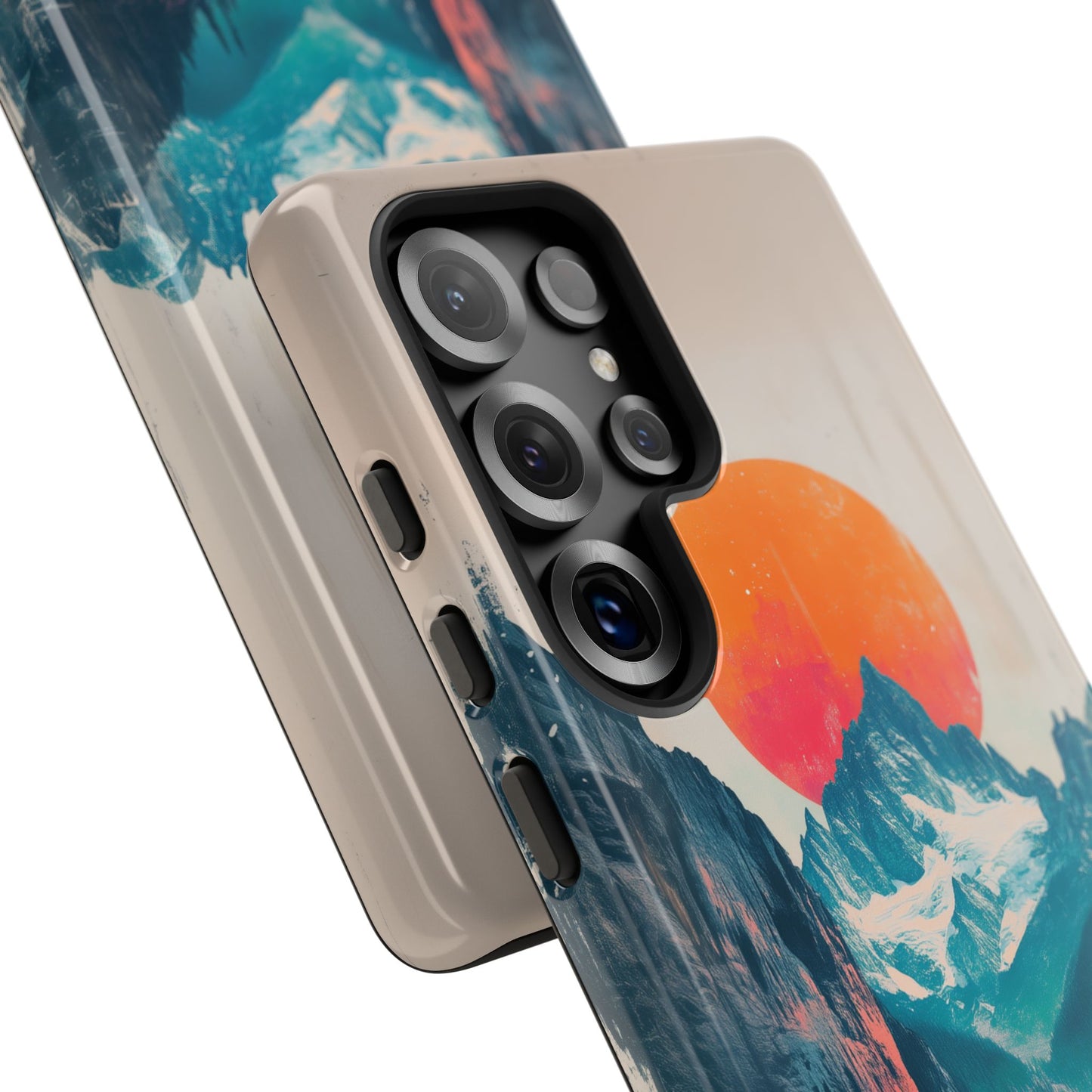 Blue Mountain Orange Sun Risograph