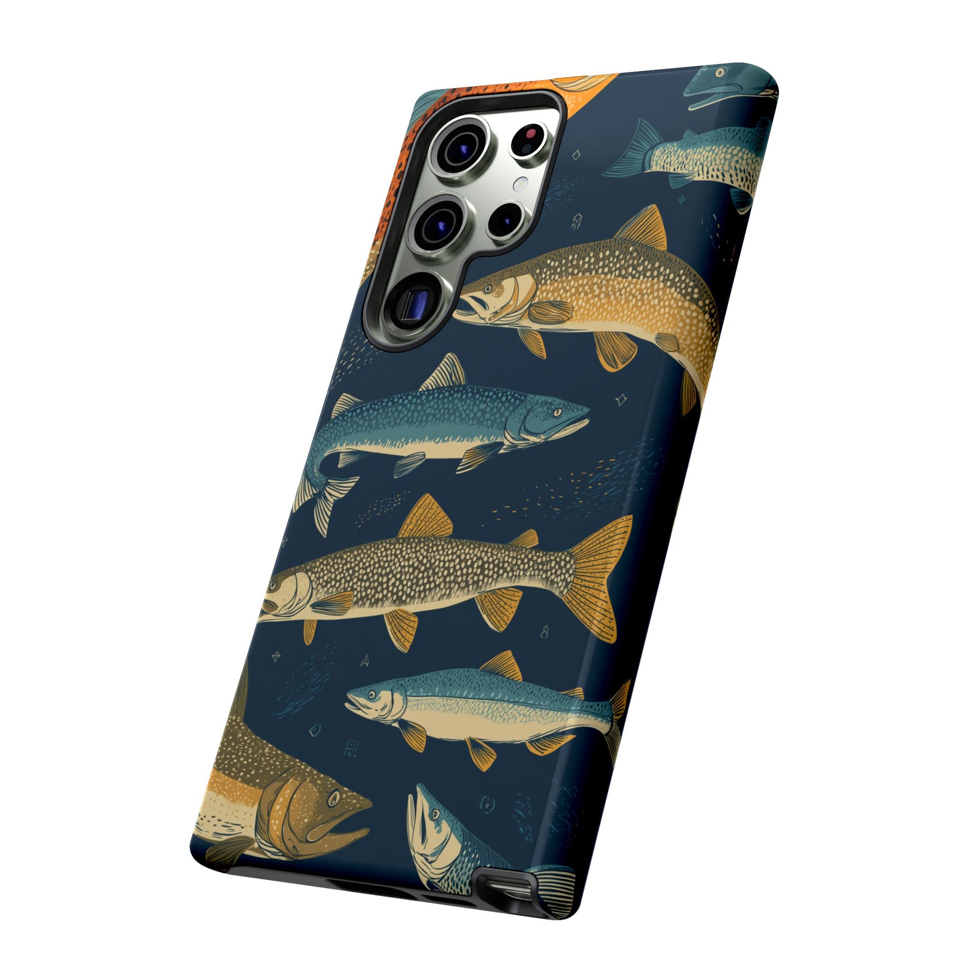 Abstract Fish Salmon Fishing Pattern