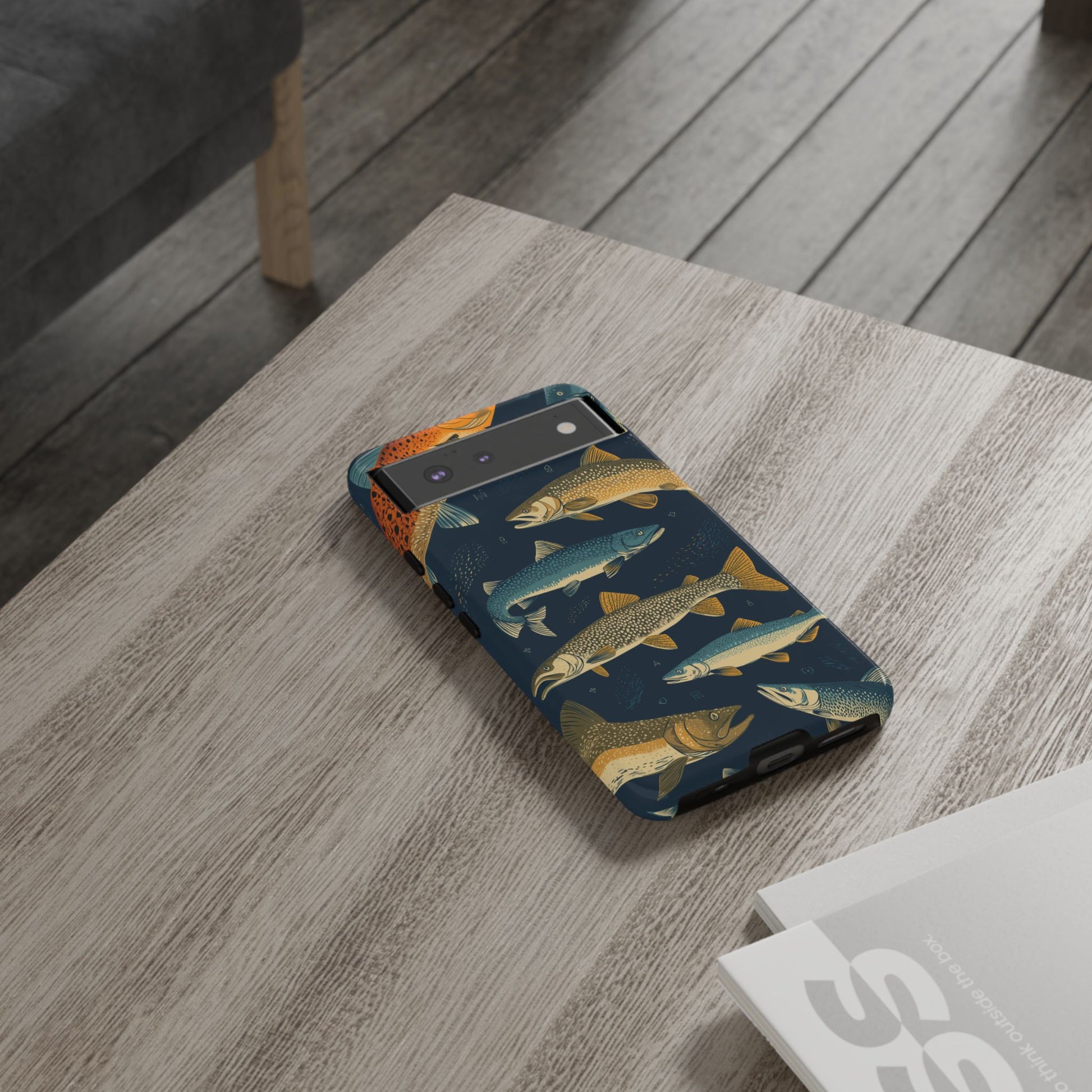 Abstract Fish Salmon Fishing Pattern