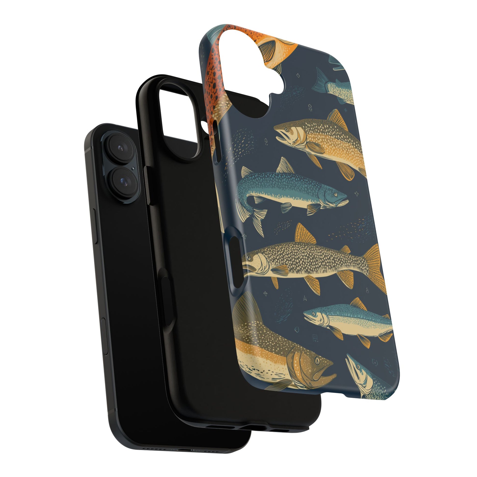 Abstract Fish Salmon Fishing Pattern