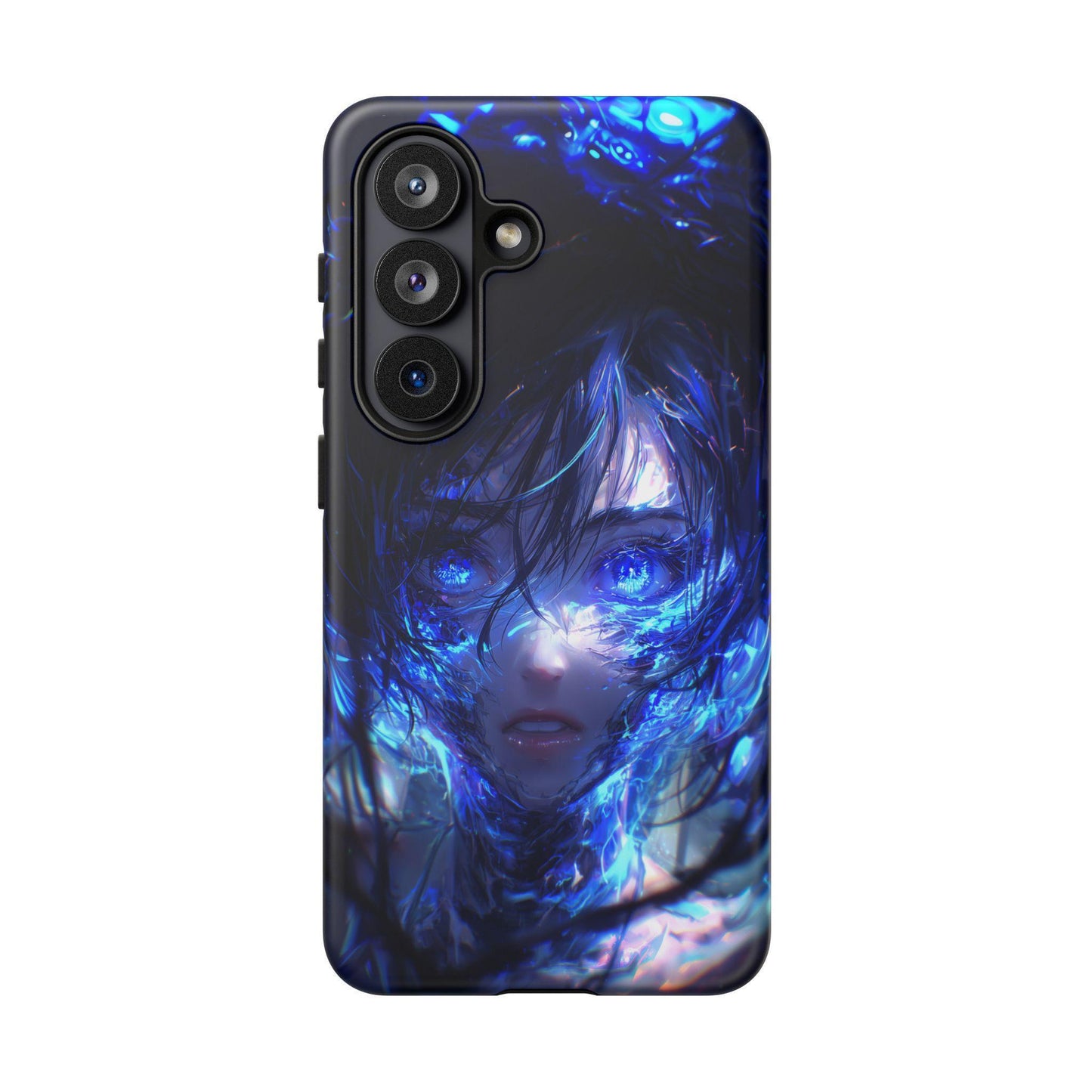 Neon Blue Anime Cyber Girl