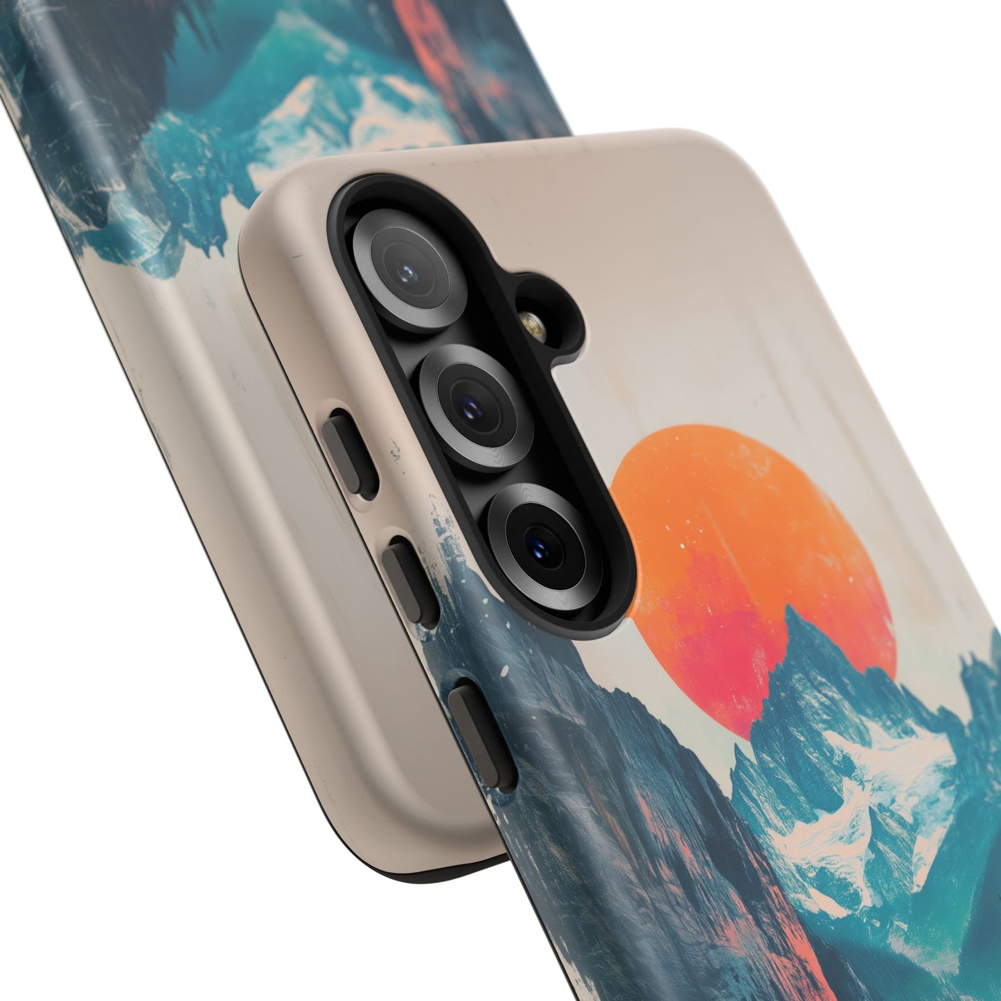 Blue Mountain Orange Sun Risograph