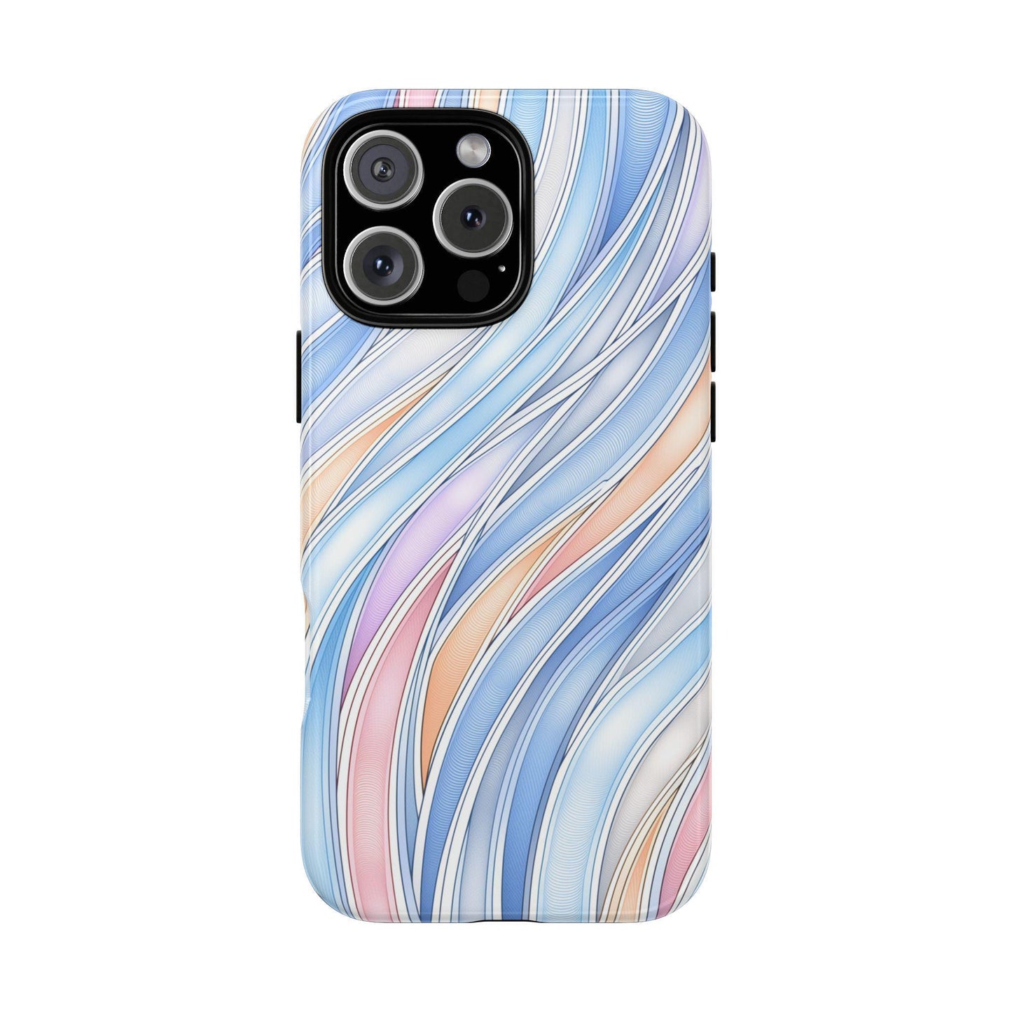 Gradient Wavy Ribbons Abstract Curves