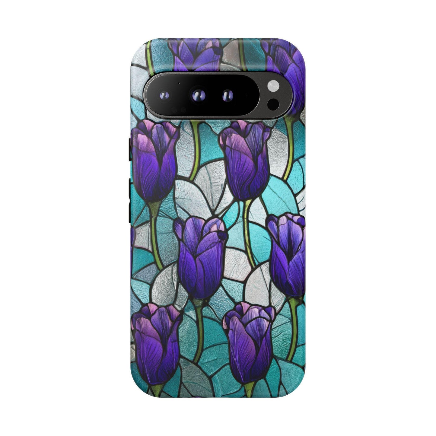 Amethyst Tulip Flower Stained Glass