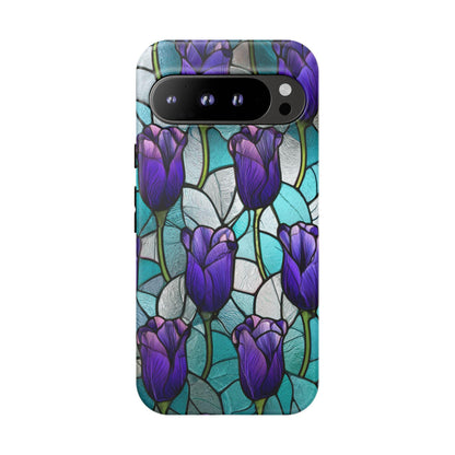 Amethyst Tulip Flower Stained Glass
