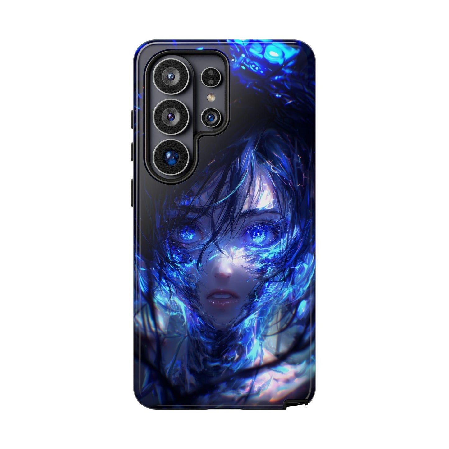 Neon Blue Anime Cyber Girl