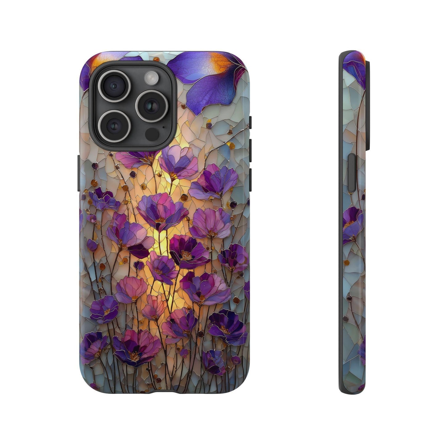 Wildflowers Purple Floral Stained Glass