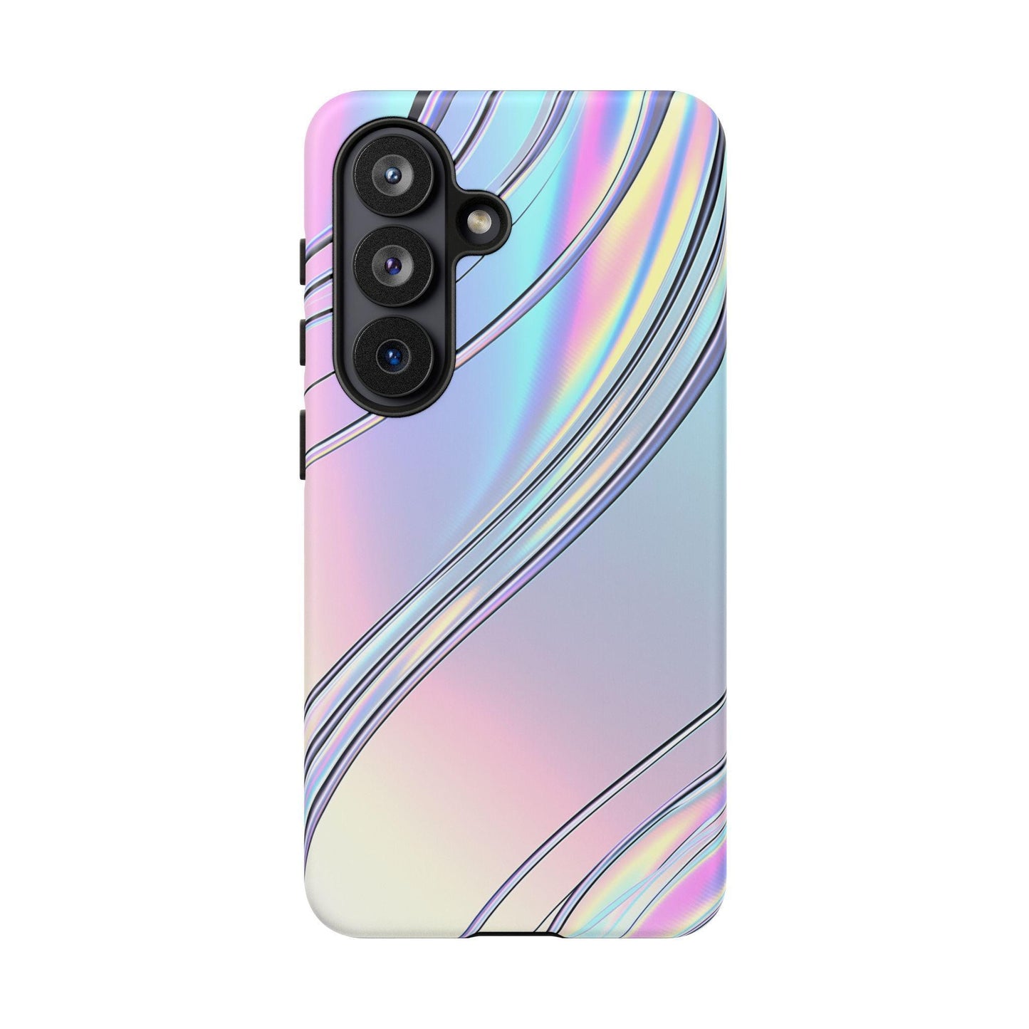 Sleek Iridescent Silver Waves