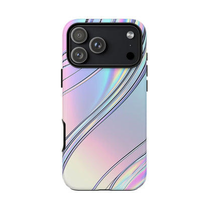 Sleek Iridescent Silver Waves