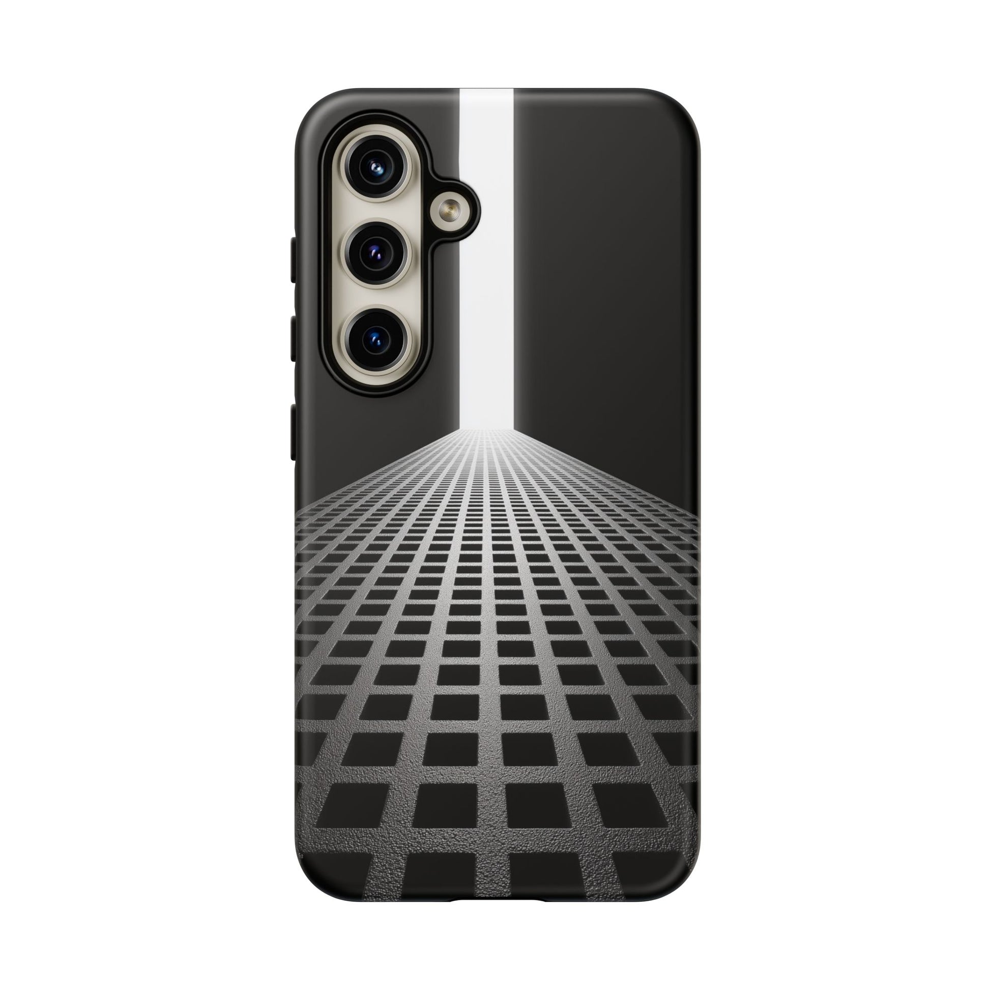 Black Gray Minimalist Grid Surreal Building Pathway