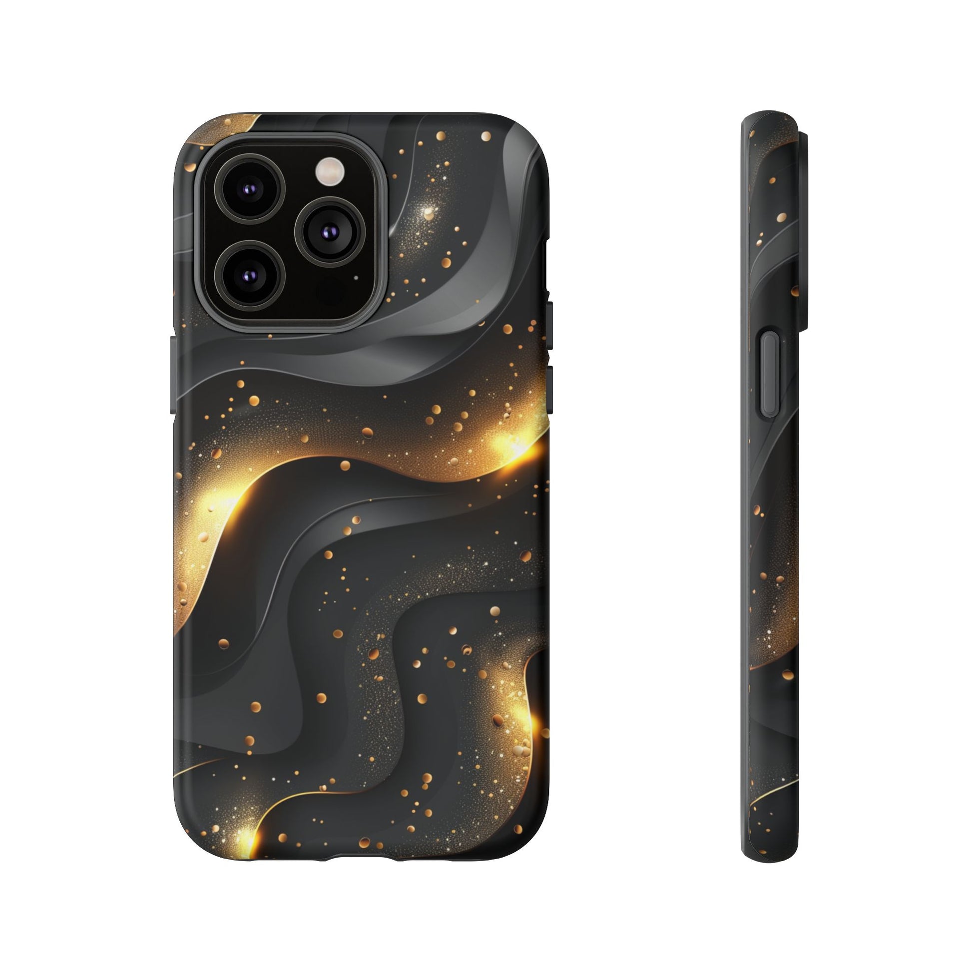 Black Gold Minimalist Waves Cover Phone Case