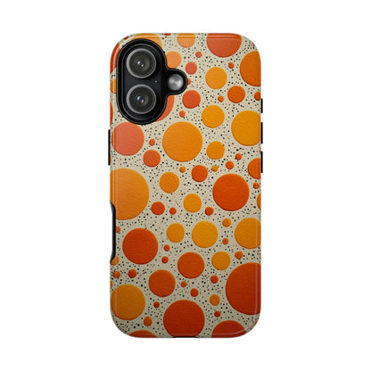 Orange Tangerine Abstract Polka Dots