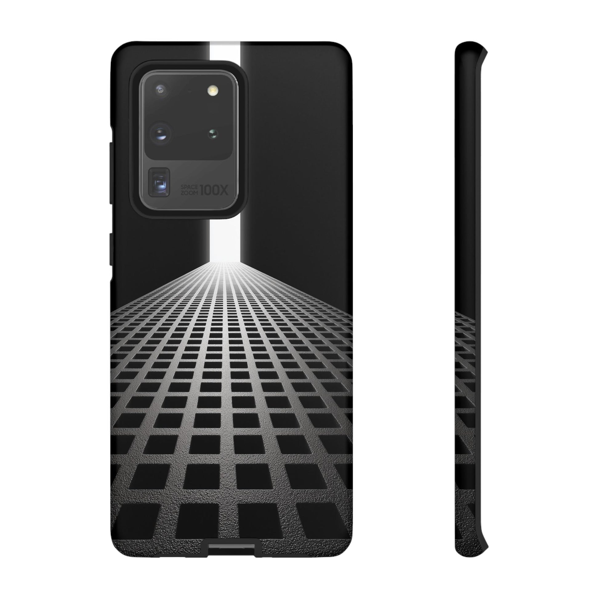 Black Gray Minimalist Grid Surreal Building Pathway