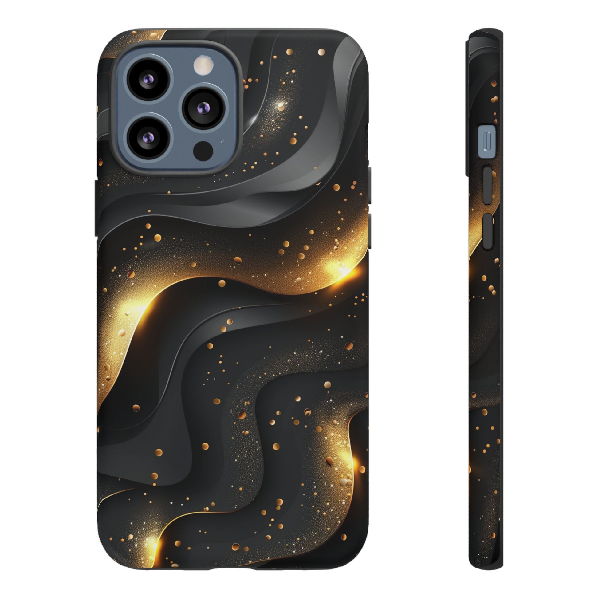 Black Gold Minimalist Waves Cover Phone Case
