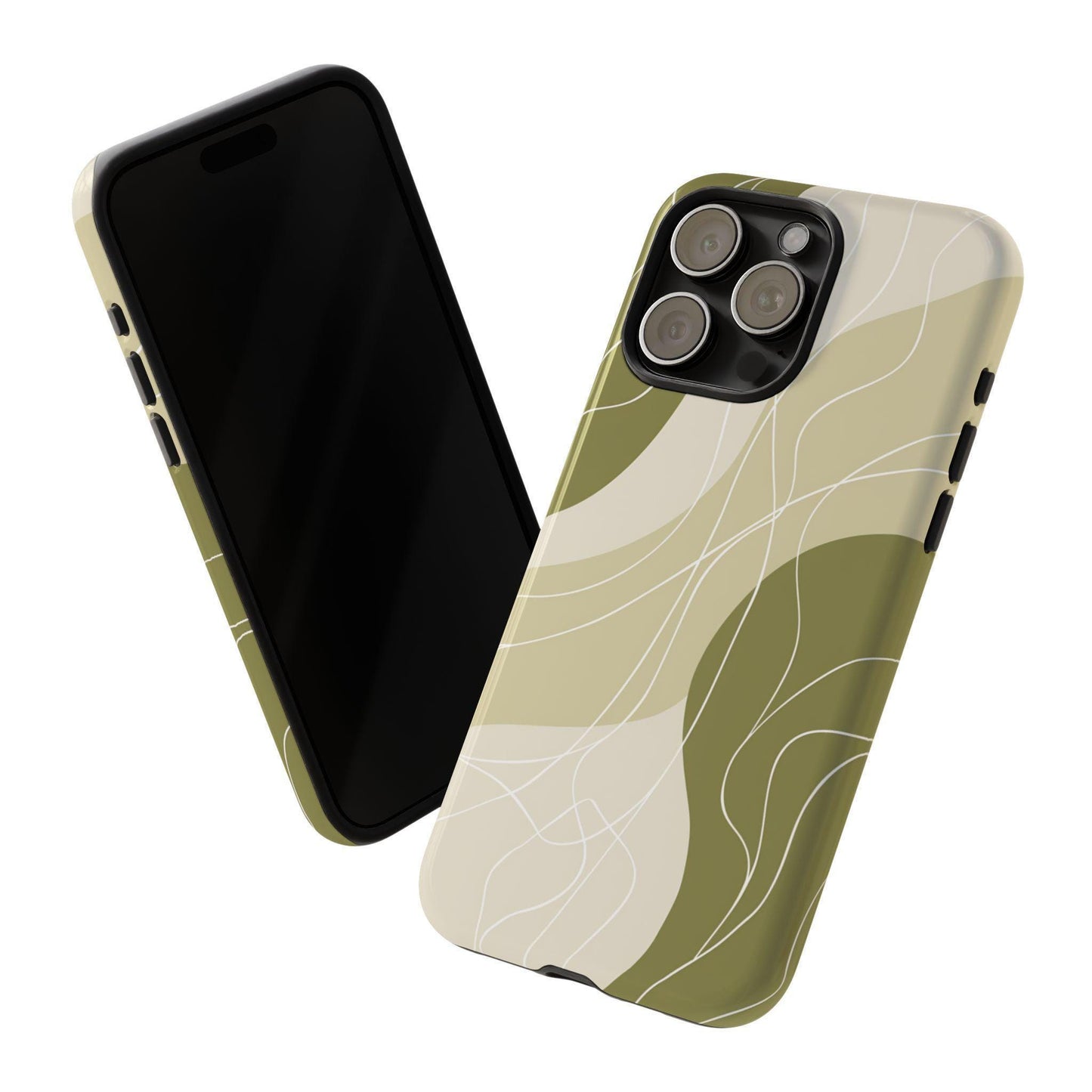 Sage Green Contour Wave Lines