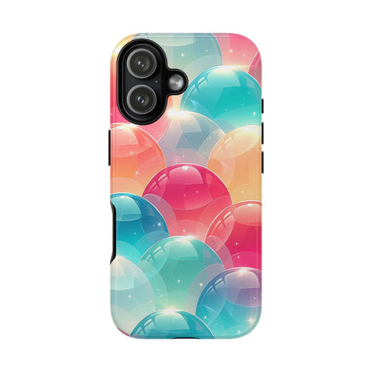 Pastel Orb Bubbles Teal Coral