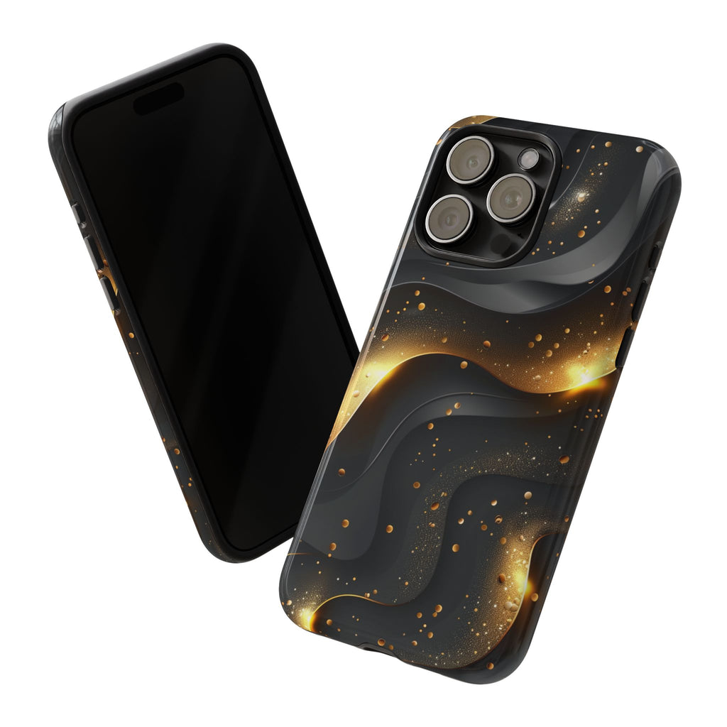 Black Gold Minimalist Waves Cover Phone Case