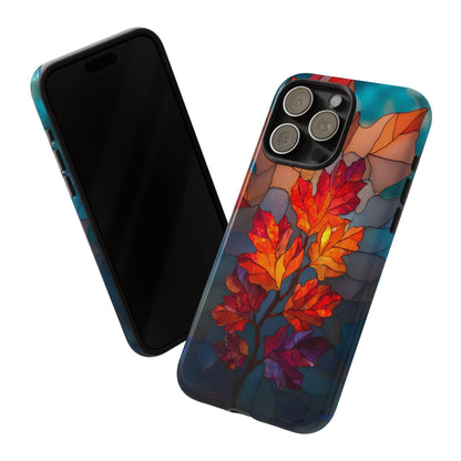 Autumn Leaves Stained Glass Orange