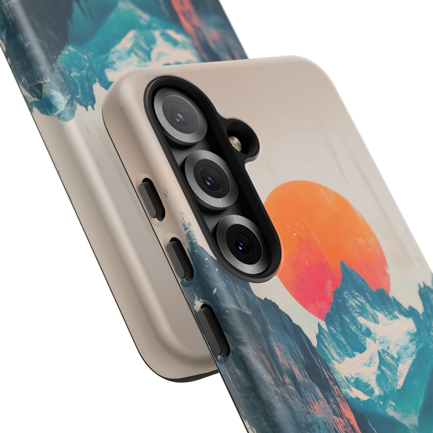 Blue Mountain Orange Sun Risograph