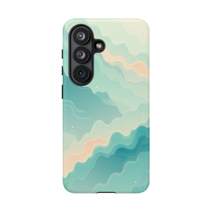 Teal River Abstract Flowing Waves