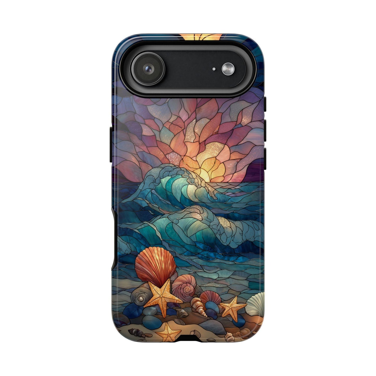 Sea Shells Beach Sunset Stained Glass