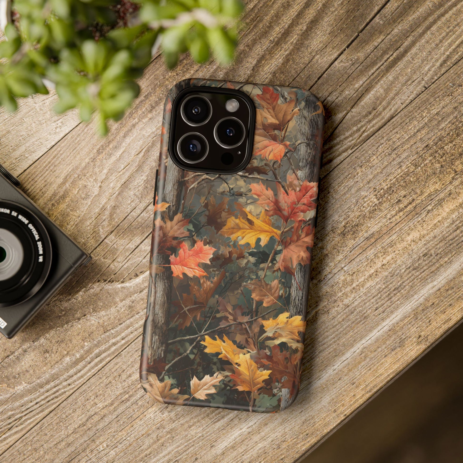 Autumn Forest Camouflage Orange Brown Leaves