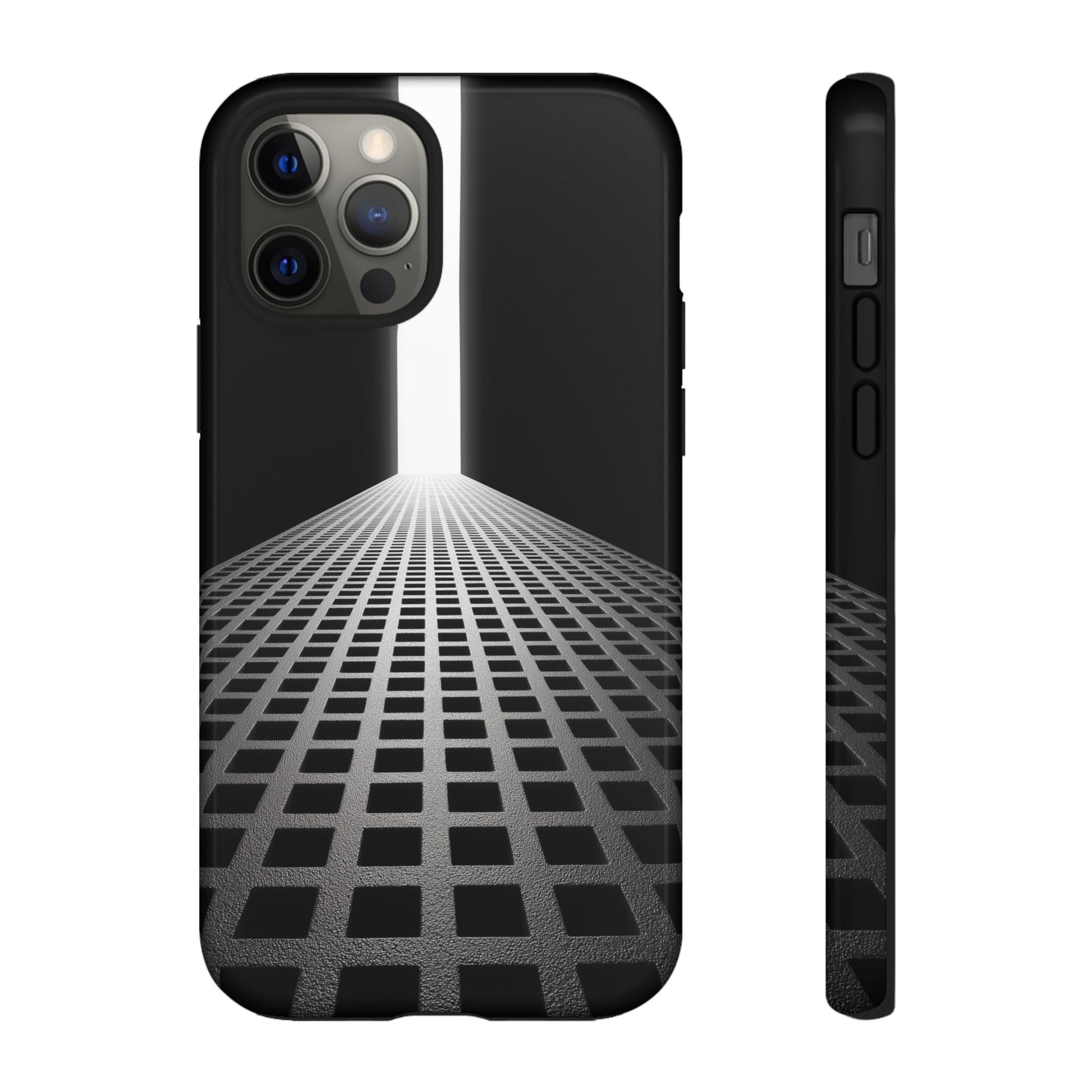 Black Gray Minimalist Grid Surreal Building Pathway