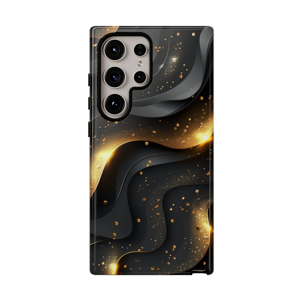 Black Gold Minimalist Waves Cover Phone Case