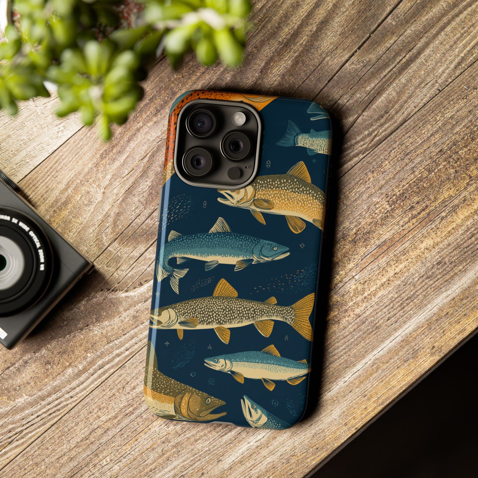 Abstract Fish Salmon Fishing Pattern