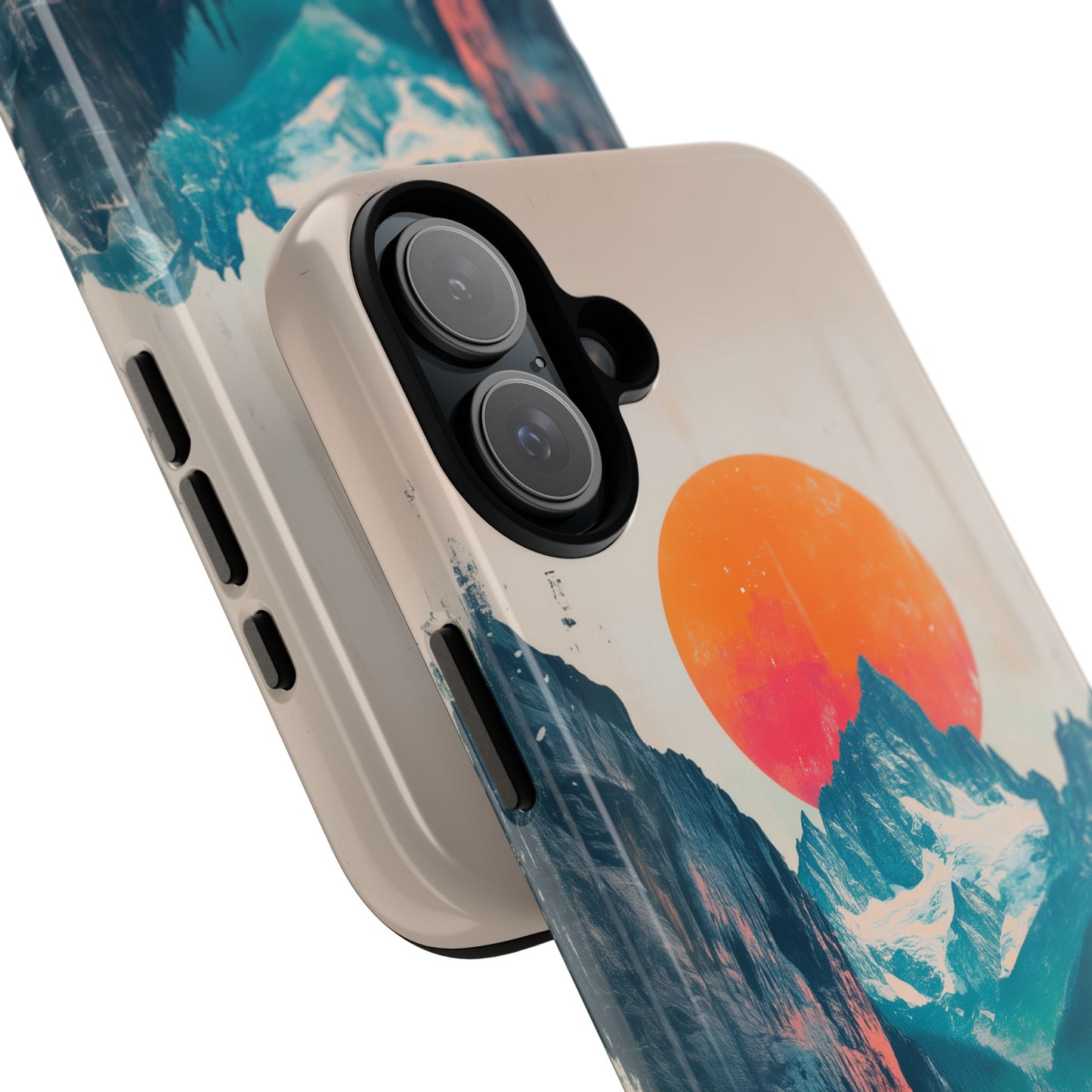 Blue Mountain Orange Sun Risograph