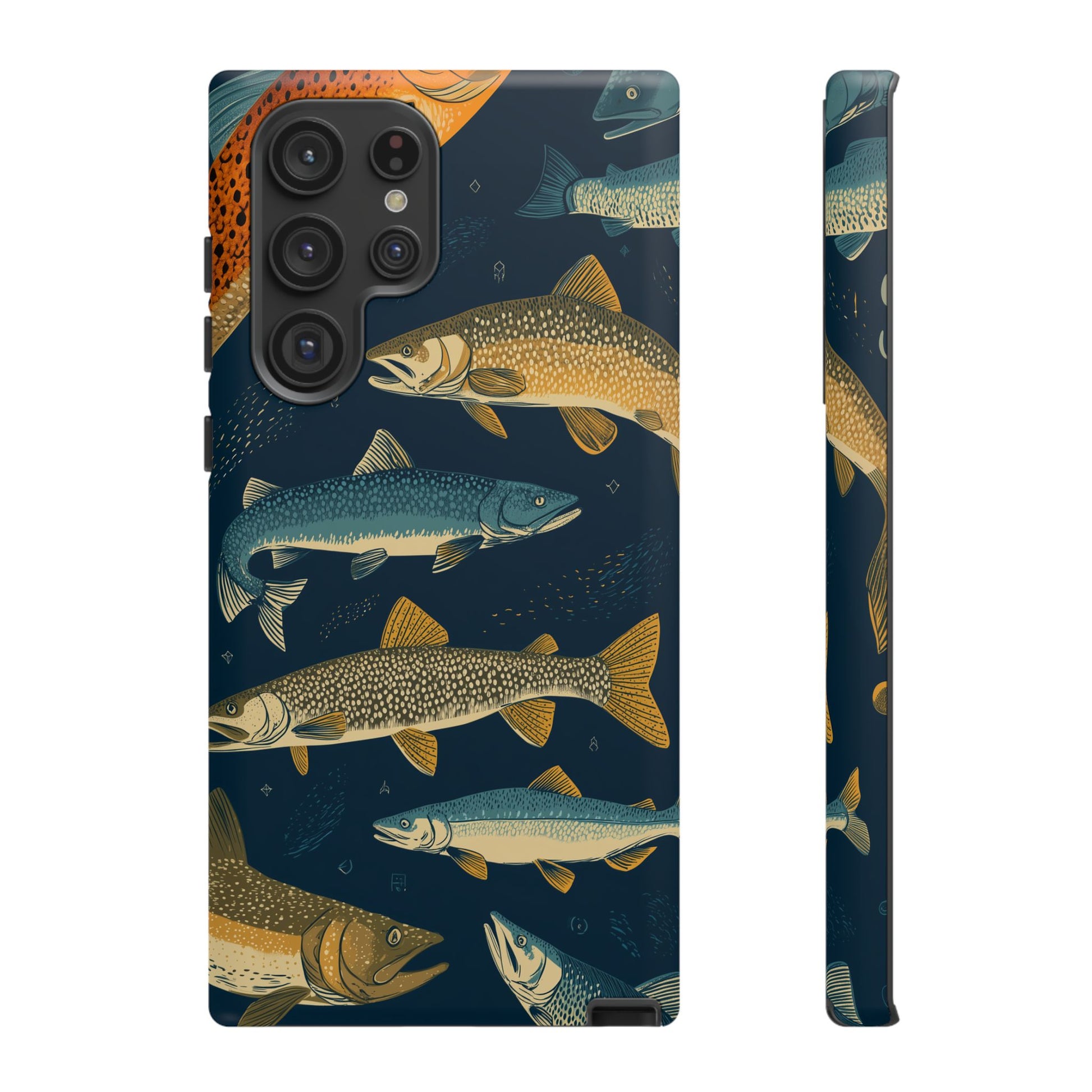 Abstract Fish Salmon Fishing Pattern