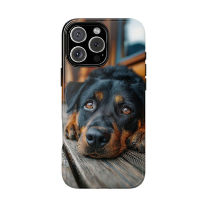 Rottweiler Dog Wooden Deck