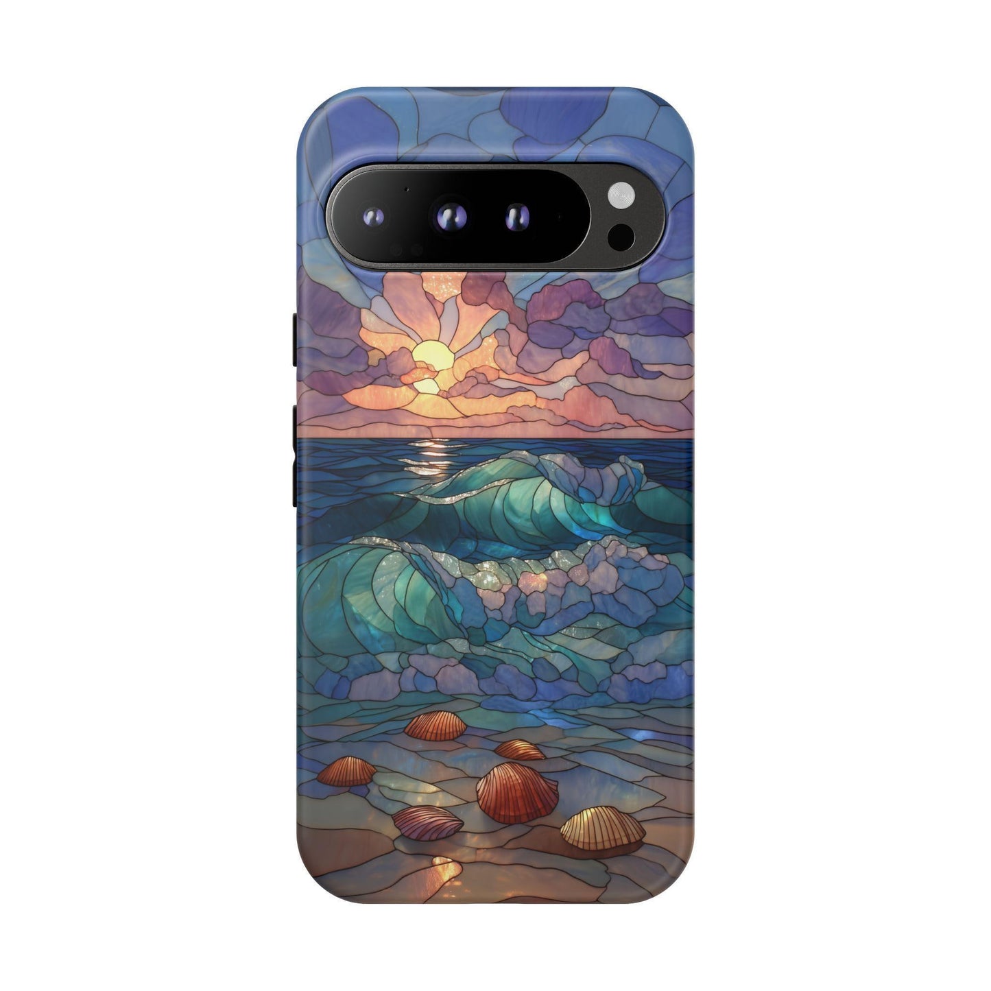 Lavender Beach Stained Glass Waves