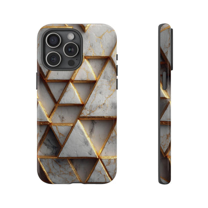 Geometric White Gold Marble