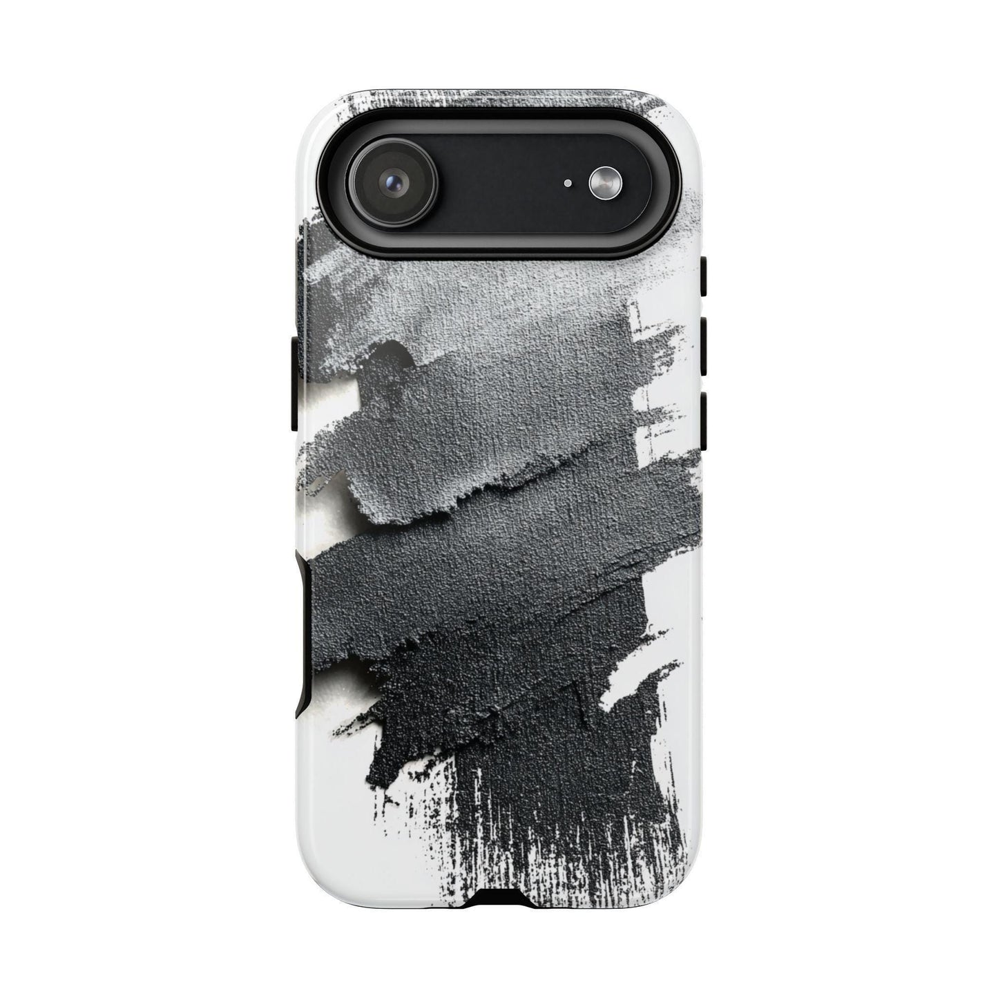 Charcoal Brush Strokes Gray Cascade