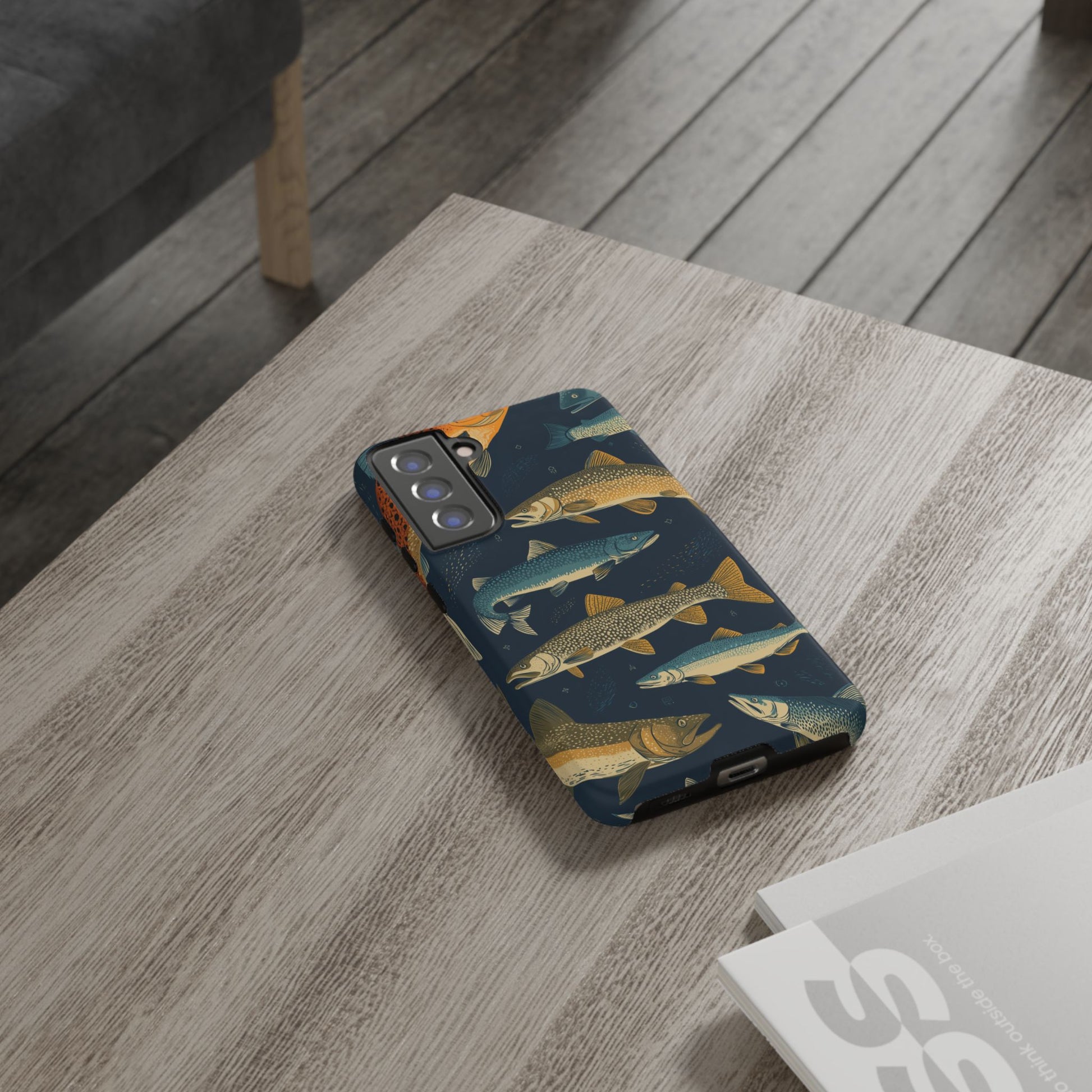 Abstract Fish Salmon Fishing Pattern