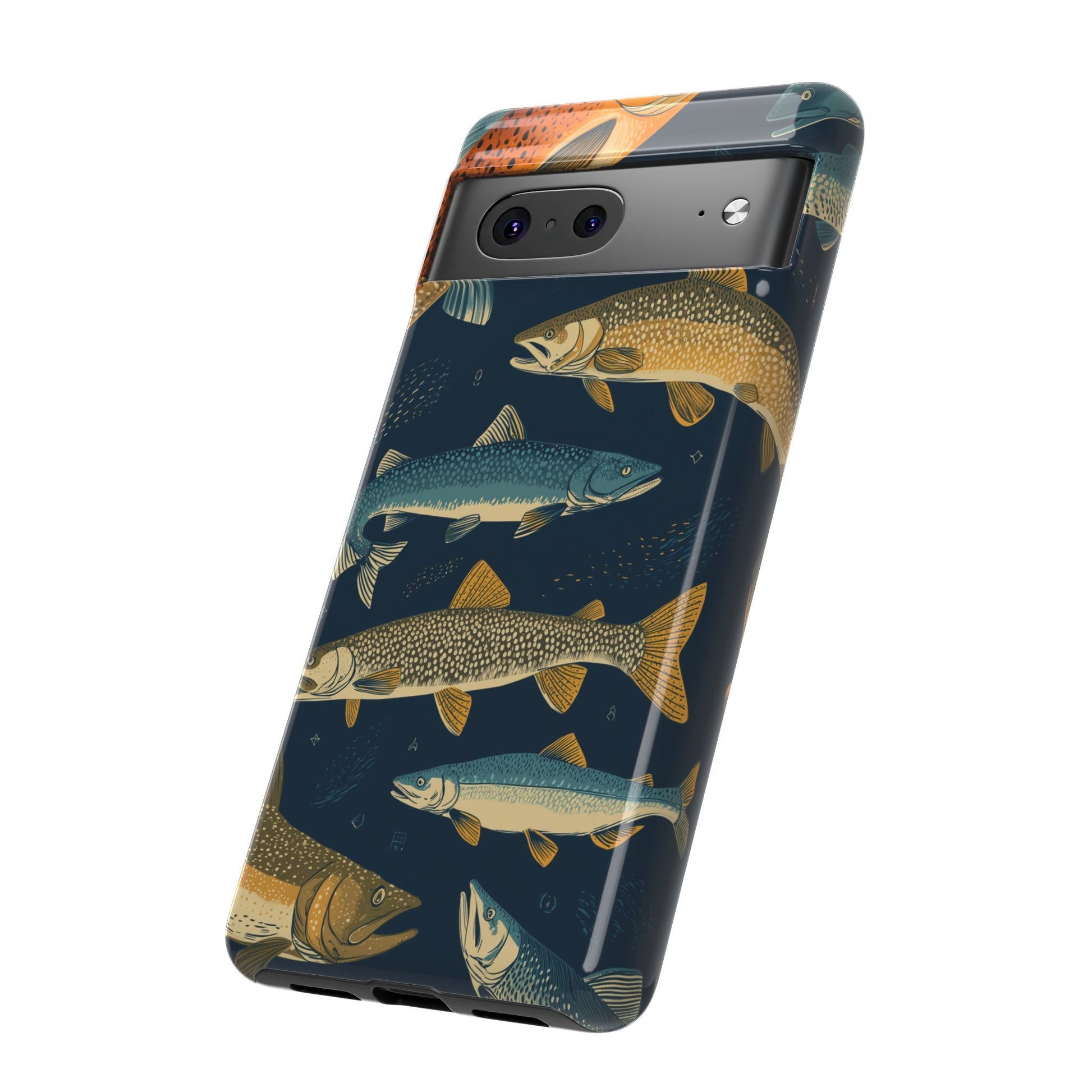 Abstract Fish Salmon Fishing Pattern