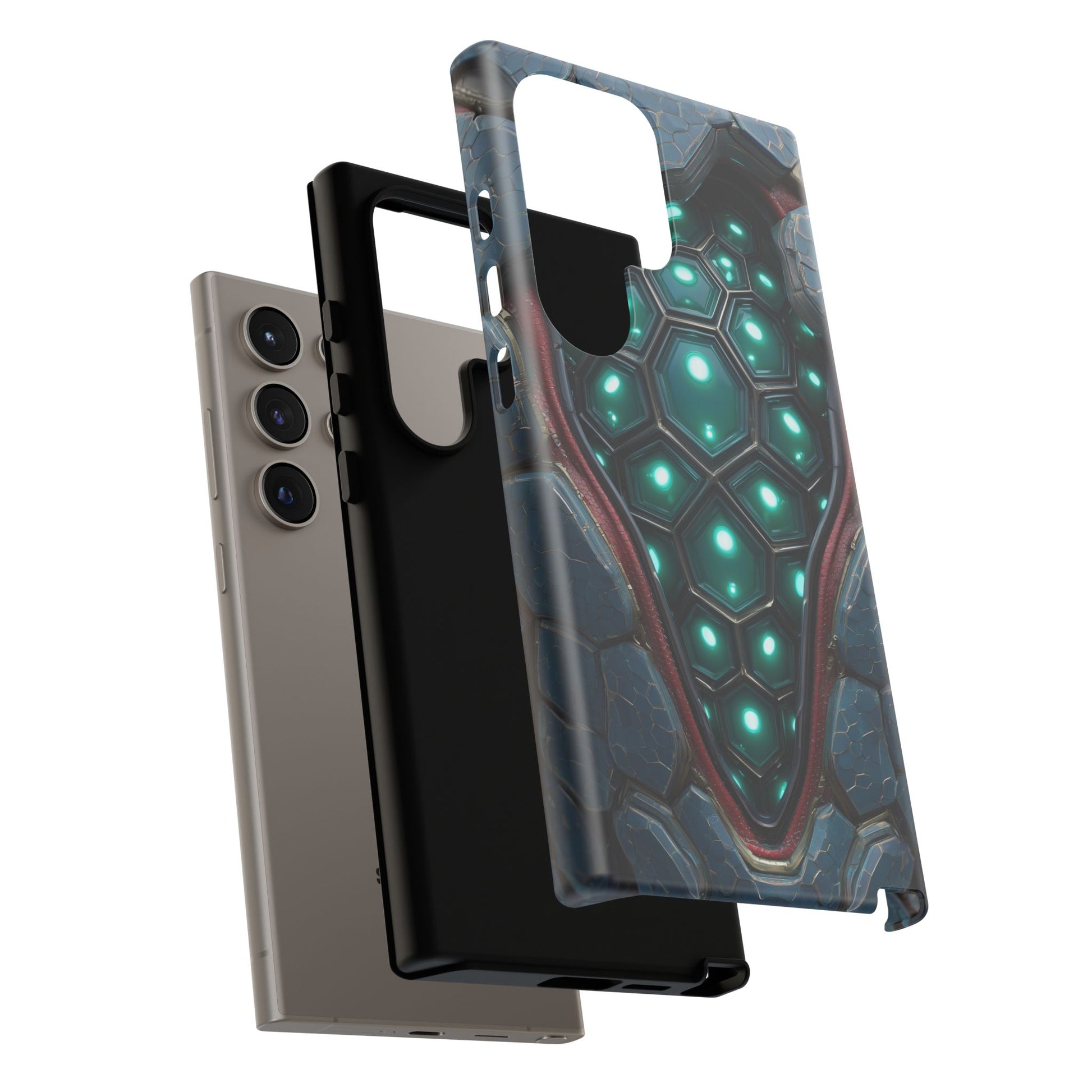 Alien Tech Hex Teal Gray Armor