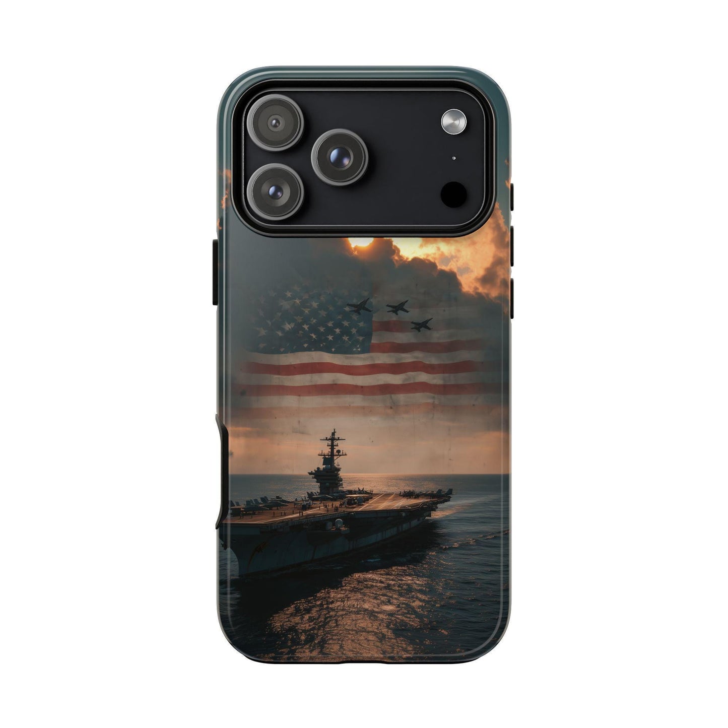 US Navy Carrier Ship American Flag