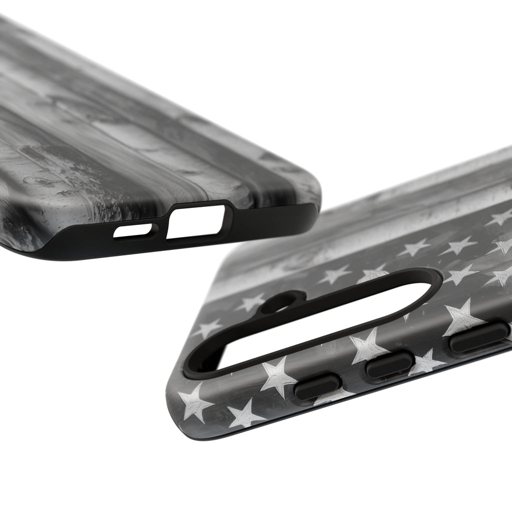 American Flag Flat Gray Wood Tone