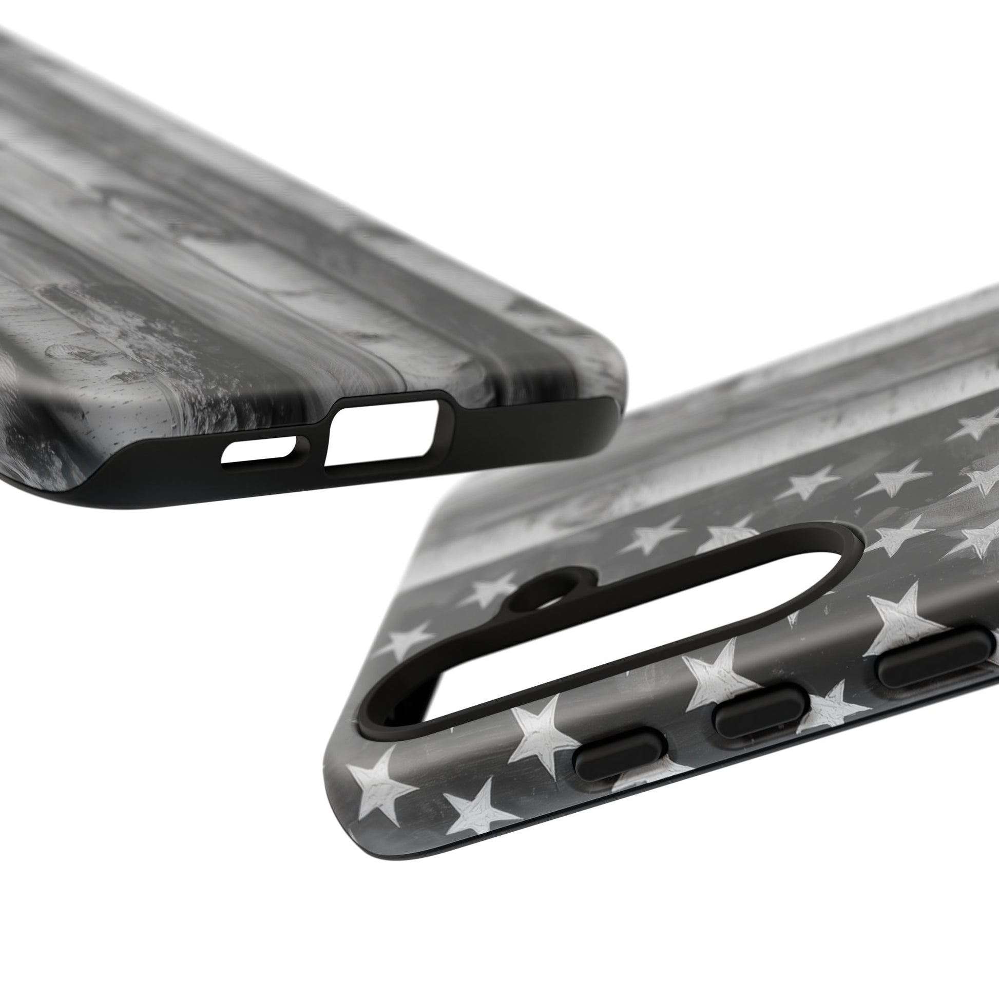 American Flag Flat Gray Wood Tone