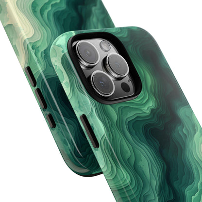 Topographic Green Wave Map Pattern