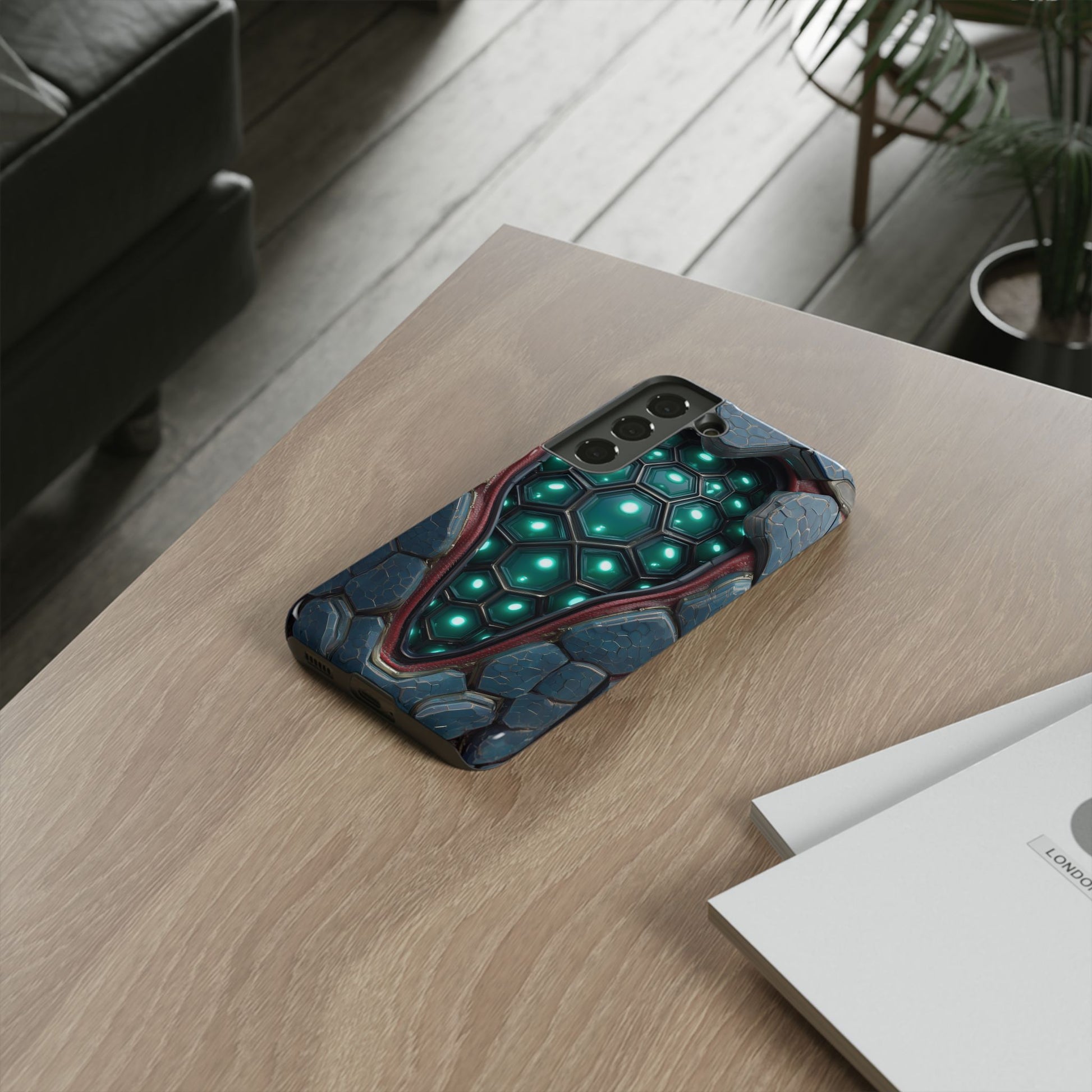 Alien Tech Hex Teal Gray Armor