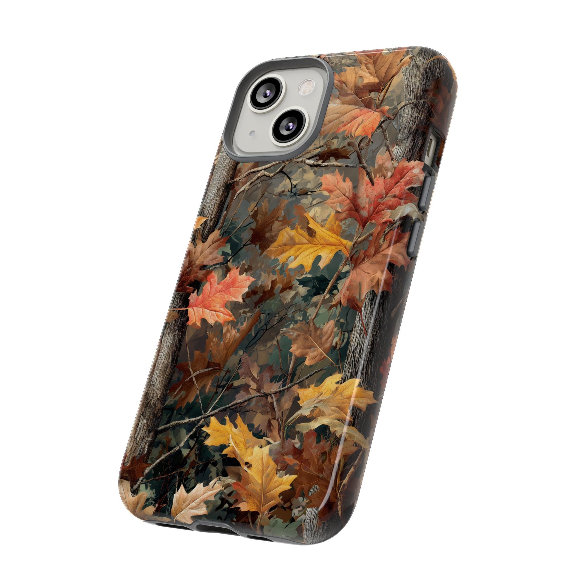 Autumn Forest Camouflage Orange Brown Leaves