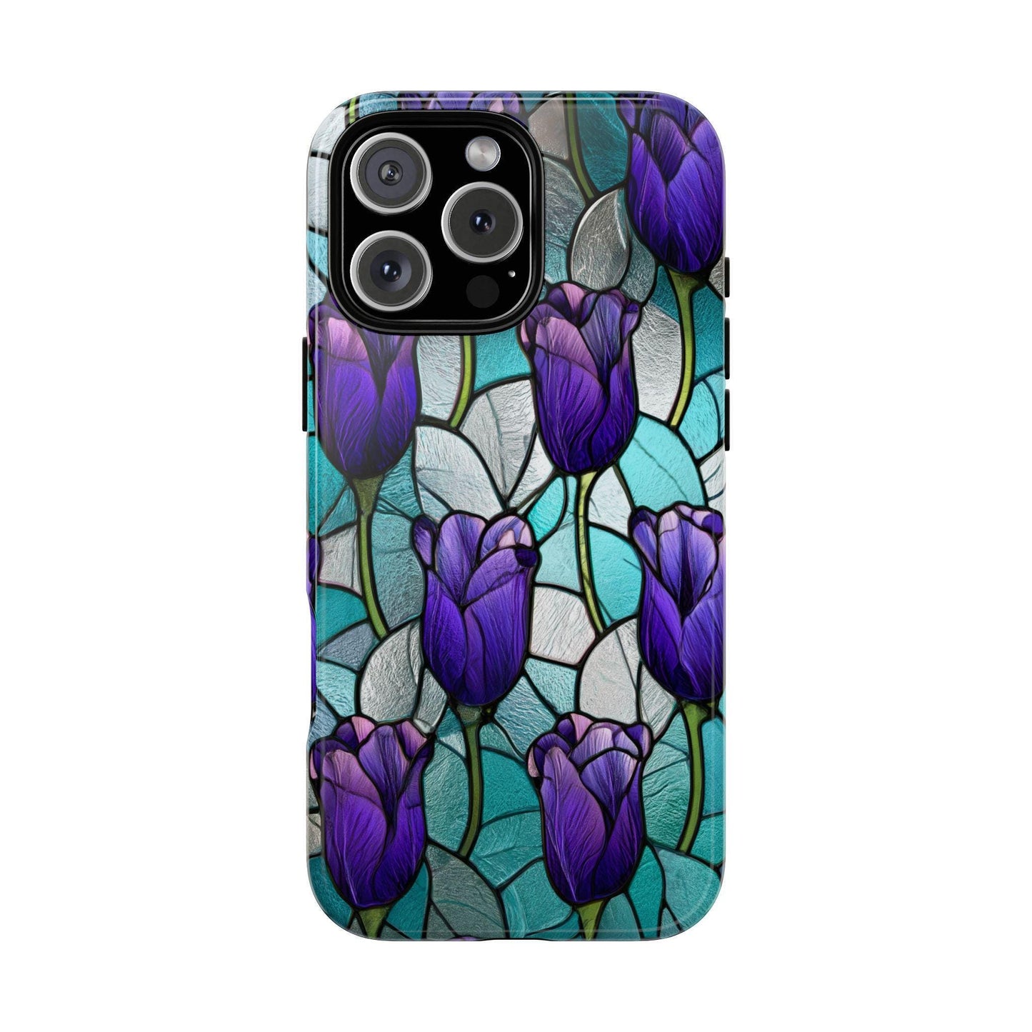 Amethyst Tulip Flower Stained Glass