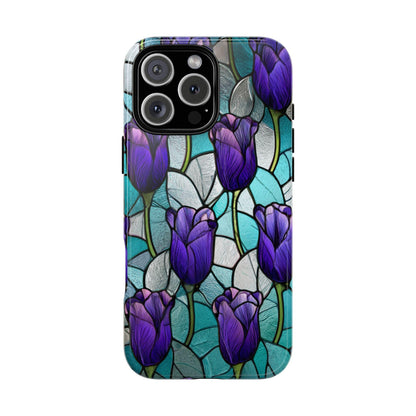 Amethyst Tulip Flower Stained Glass