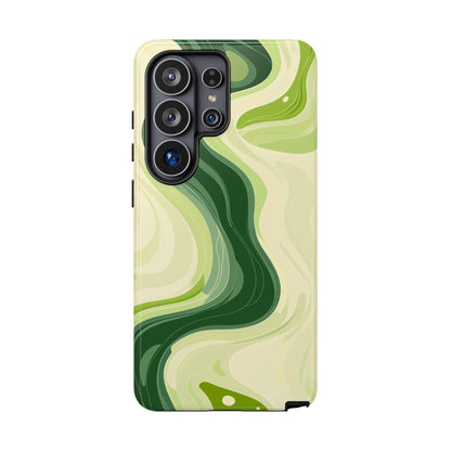 Lime Green Wavy Cream Vector