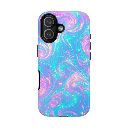 Candy Swirl Teal Pink Iridescent